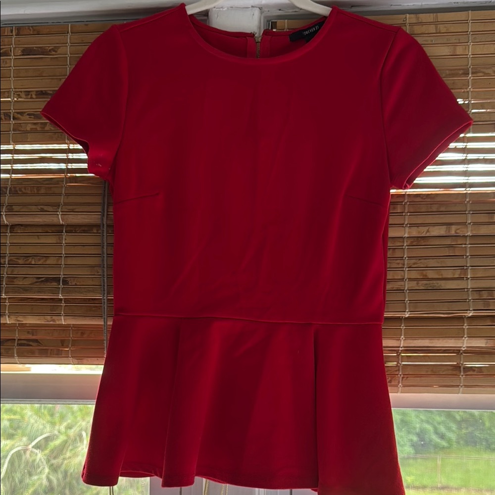 Red Peplum Top